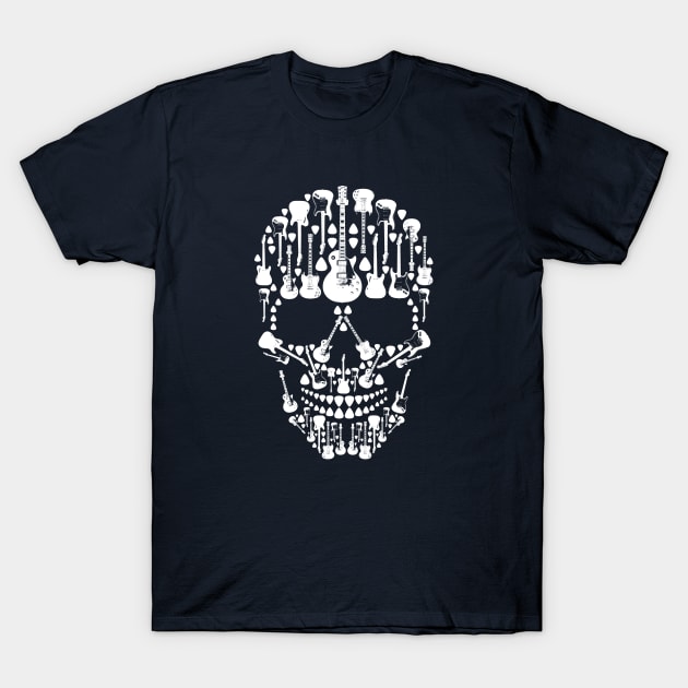 Guitar Head (white) T-Shirt by SilverfireDesign